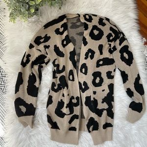Leopard open sweater